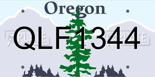 QLF1344 Oregon License Plate