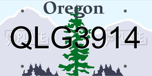 QLG3914 Oregon License Plate