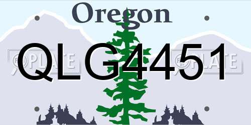 QLG4451 Oregon License Plate