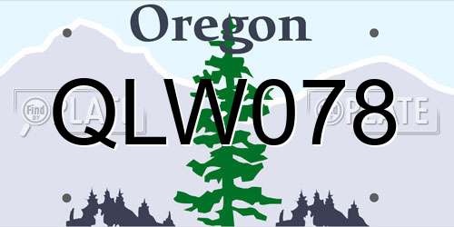 QLW078 Oregon License Plate