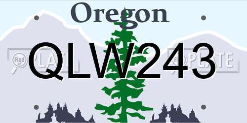 QLW243 Oregon License Plate