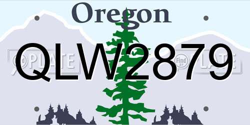 QLW2879 Oregon License Plate