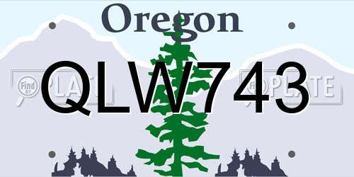 QLW743 Oregon License Plate