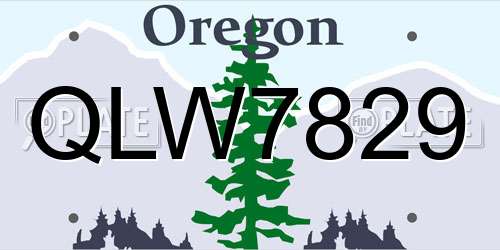 QLW7829 Oregon License Plate
