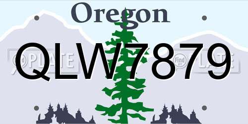 QLW7879 Oregon License Plate