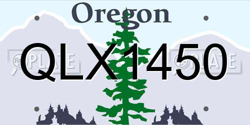 QLX1450 Oregon License Plate