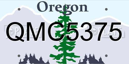 QMC5375 Oregon License Plate