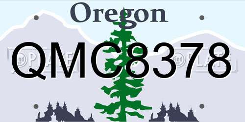 QMC8378 Oregon License Plate