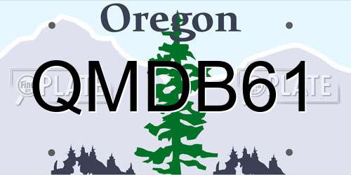 QMDB61 Oregon License Plate