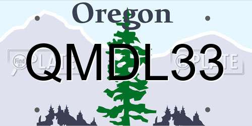 QMDL33 Oregon License Plate