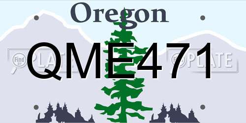 QME471 Oregon License Plate