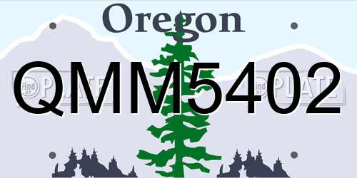 QMM5402 Oregon License Plate