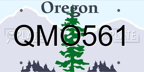 QMO561 Oregon License Plate
