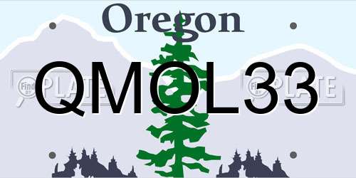 QMOL33 Oregon License Plate