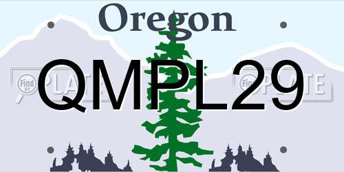 QMPL29 Oregon License Plate