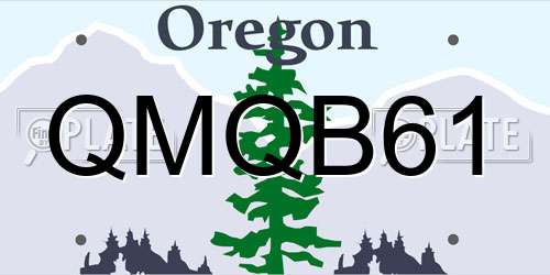 QMQB61 Oregon License Plate