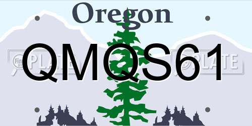 QMQS61 Oregon License Plate