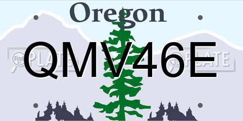 QMV46E Oregon License Plate