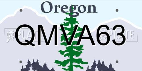 QMVA63 Oregon License Plate