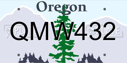 QMW432 Oregon License Plate
