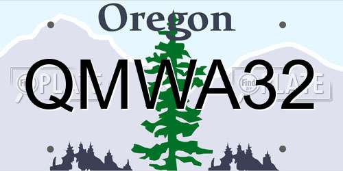 QMWA32 Oregon License Plate