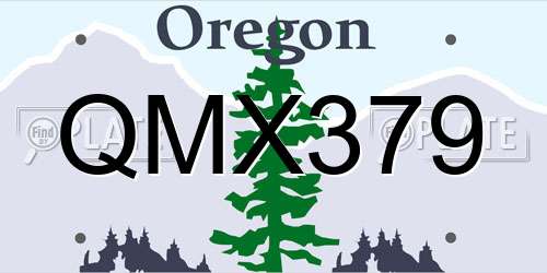 QMX379 Oregon License Plate