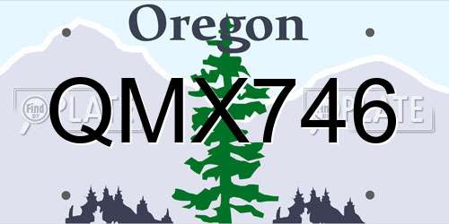 QMX746 Oregon License Plate