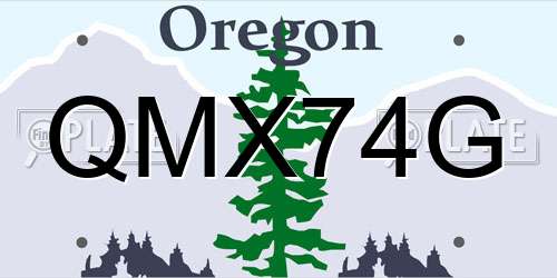 QMX74G Oregon License Plate