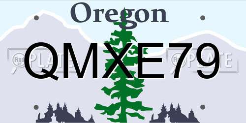 QMXE79 Oregon License Plate