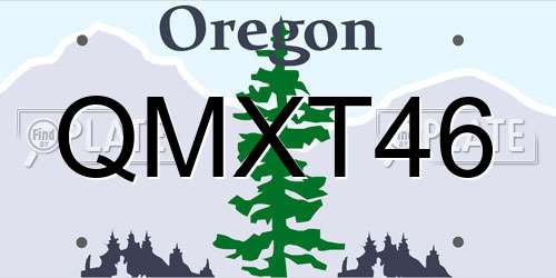 QMXT46 Oregon License Plate
