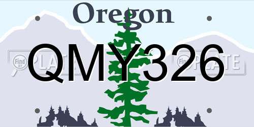 QMY326 Oregon License Plate