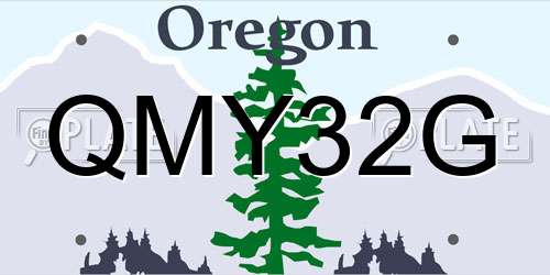 QMY32G Oregon License Plate
