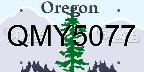 QMY5077 Oregon License Plate