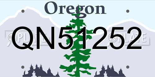 QN51252 Oregon License Plate