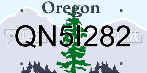 QN5I282 Oregon License Plate