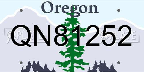 QN81252 Oregon License Plate