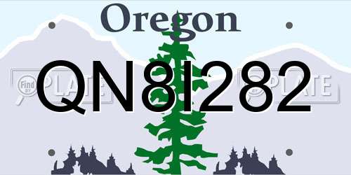 QN8I282 Oregon License Plate