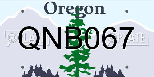 QNB067 Oregon License Plate