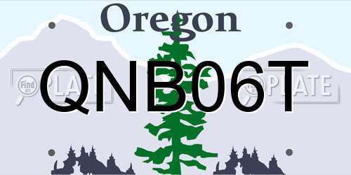 QNB06T Oregon License Plate