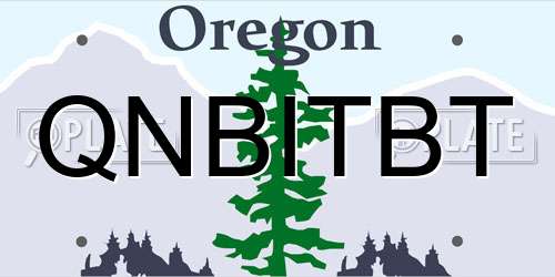 QNBITBT Oregon License Plate