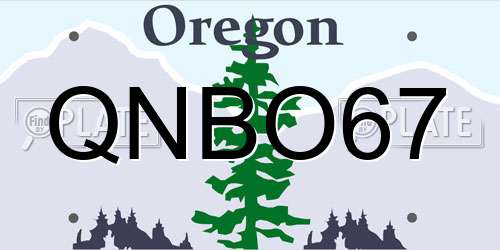QNBO67 Oregon License Plate