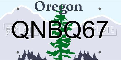 QNBQ67 Oregon License Plate