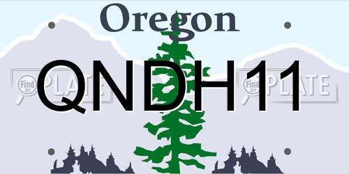 QNDH11 Oregon License Plate