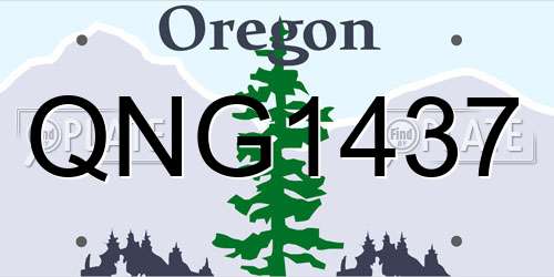 QNG1437 Oregon License Plate