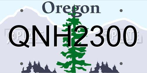 QNH2300 Oregon License Plate