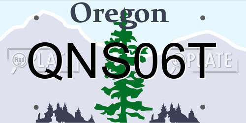 QNS06T Oregon License Plate