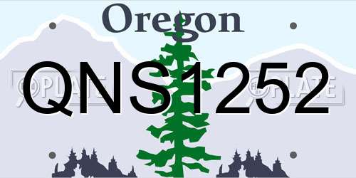 QNS1252 Oregon License Plate