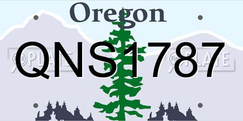 QNS1787 Oregon License Plate