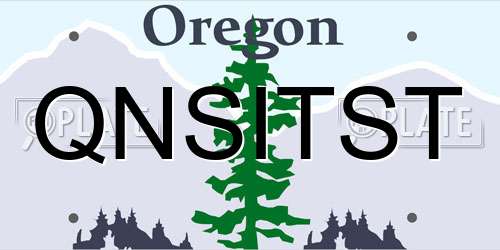 QNSITST Oregon License Plate