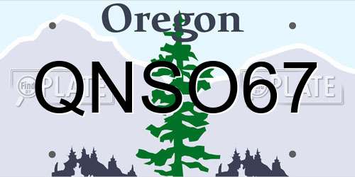QNSO67 Oregon License Plate